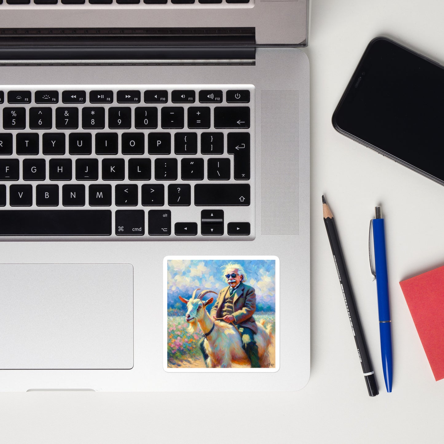 Formal Einstein & His Steed Sticker